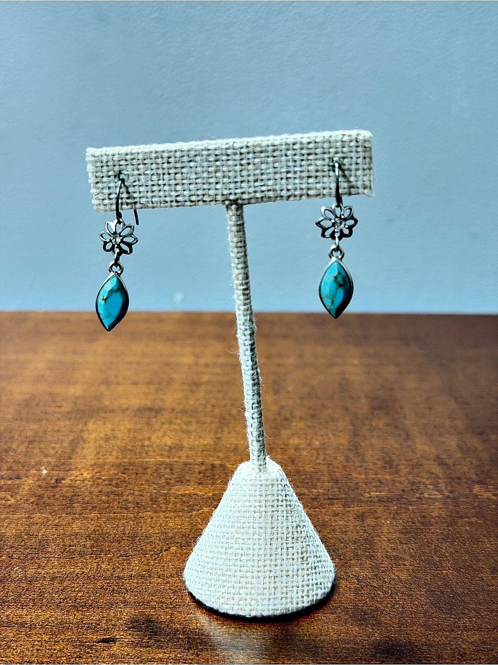 Fossil Turquoise Teardrop Dangle Earrings